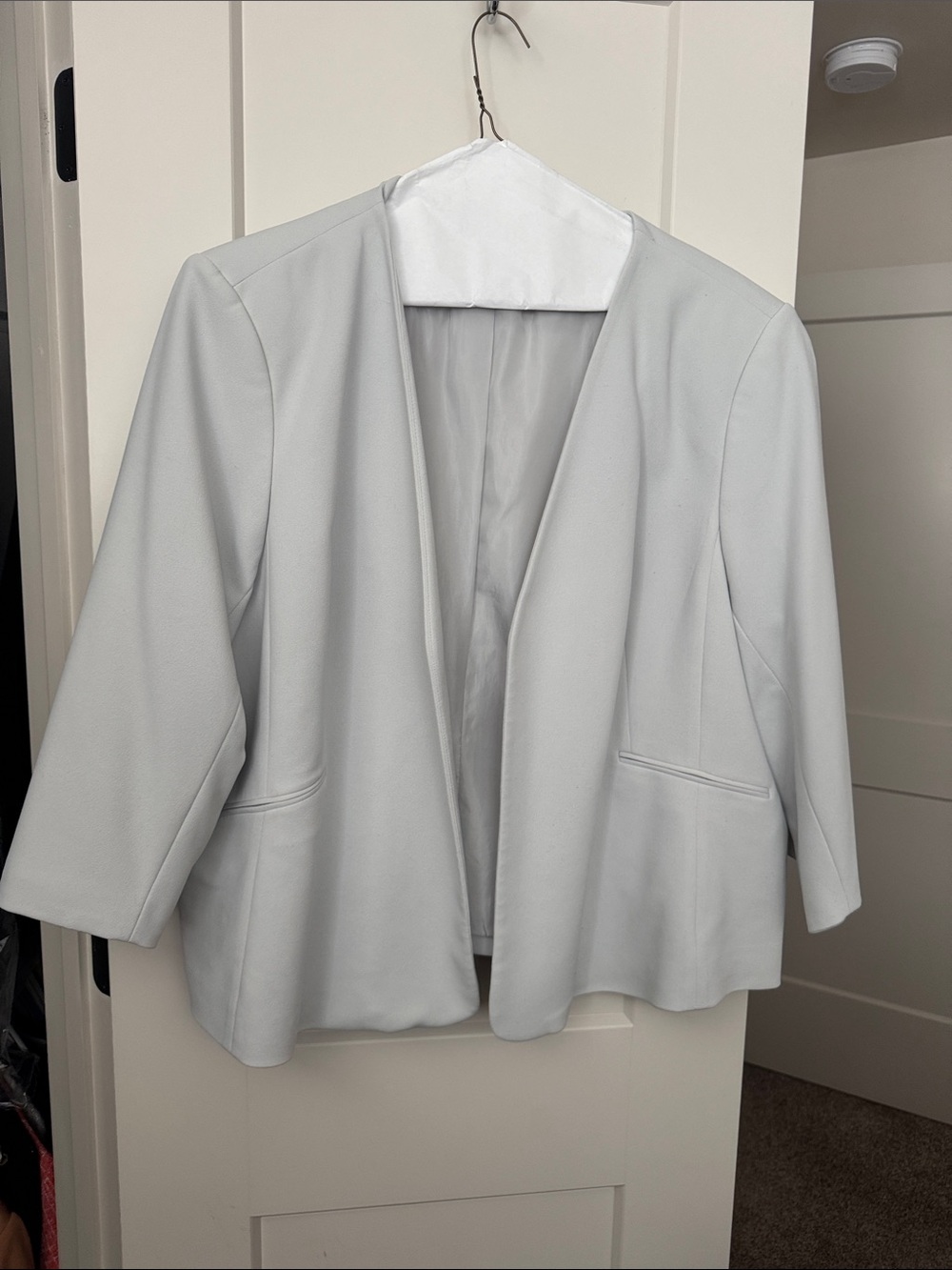 Calvin Klein Light Gray Open-Front Blazer